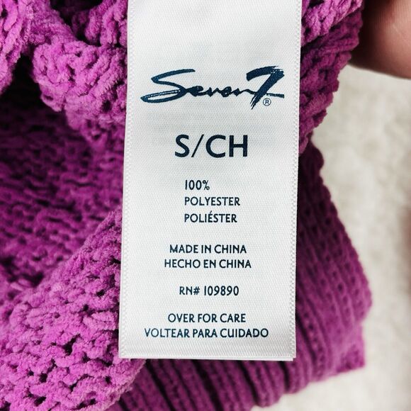 Seven7 Womens Size Small Textured Chenille Sweater Pink New - Picture 4 of 7